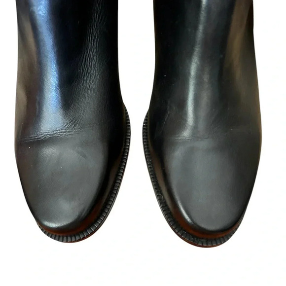 MARKON Shelly Black Leather Riding Boots sz 7.5M Fall Winter 1.5" Block Heel EUC - Picture 4 of 8
